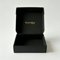 Caja de Embalaje Negra Corrugada de Lujo Personalizada, Cajas de Cartón Rígido, Cajas de Envío Plegables para Correo Postal con Diseño de Logotipo