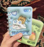 Carnet à spirale double A7 160 pages pour écoliers, motif dessin animé mignon, petit format, idéal pour cadeaux promotionnels, vente en gros à prix réduit
