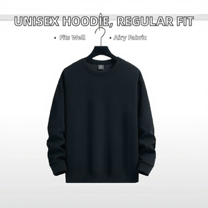 Men's Solid Color Crew Neck Pullover <b>Sweatshirt</b> Regular Fit Knitted <b>Long</b> Sleeve Casual Autumn Wear 100% Cotton - Product Image 2
