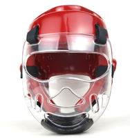 Casque d'éveil en cuir PU avec visière de protection pour le visage, art martiaux, Taekwondo, livraison gratuite