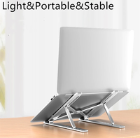 Support pour ordinateur portable réglable, portable, pliable, en alliage d'aluminium et gel de silice, réglage ergonomique de la hauteur, large compatibilité, stable