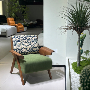 Modern Luxury <b>Reclining</b> Velvet Upholstered Wooden Armchair for Home Living Room Dining Outdoor Villa Use Feiniao Modern Luxury R - Product Image 2