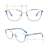 Gafas de Diseño Modernas para Mujer con Diferentes Colores, Montura Óptica Metálica Vintage Colorida para Mujer
