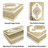 Boîte cadeau Coran artisanale de qualité supérieure, boîte à Coran en acrylique pour mariage islamique avec calligraphie arabe