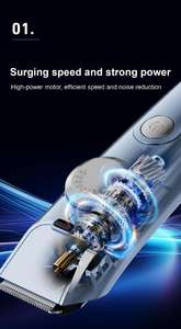 Cortadora de Pelo Profesional Impermeable para Barbería y Salón, Cuchilla de Acero Inoxidable, Recargable, Eléctrica, para Hombre - Product Image 5