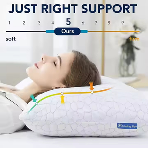 Almohadas de cama de Gel <span class=keywords><strong>refrescante</strong></span> para dormir, paquete de 2 almohadas de espuma viscoelástica trituradas, <span class=keywords><strong>almohada</strong></span> fresca ajustable para dormir con estómago lateral y trasero - Product Image 5