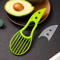 3-In-1 Keukengadget Plastic Fruitsnijgereedschap Met Pp-Handleiding Pp-Avocado-Snijmachine Shredders Pitter Fruit En Groente Gereedschap