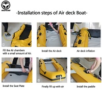Bateaux à rames et kayaks en PVC au design tendance, modèles populaires de 2m, 3m, 4m, bateau de pêche gonflable avec moteur hors-bord