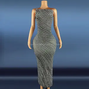 NOVANCE Y1931 Suppliers Of Clothing Luxury Full Body Diamond Glitter Dinner Dresses Long Gown Evening Dress For Party