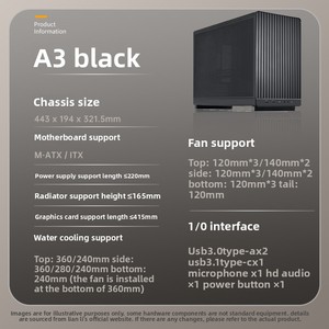 <span class=keywords><strong>LIANLI</strong></span> A3 MATX Desktop Mini Case Supports 360 Water Cooling/Long Graphics Card/Wood Grain Version Stock Steel Side Panel Window - Product Image 6