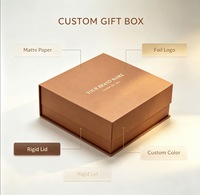 Boîte cadeau rigide mate en terre cuite personnalisée avec logo de marque estampé à chaud en or pour emballage de luxe pour anniversaires et fêtes