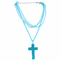 Collier pendentif croix gothique, collier ras du cou à franges multicouches pour femmes, style grunge audacieux