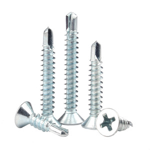 Tornillos Autoperforantes de Acero al Carbono, Cabeza Plana Phillips, Recubrimiento de Zinc, Rosca Estándar, Grado A - Product Image 1