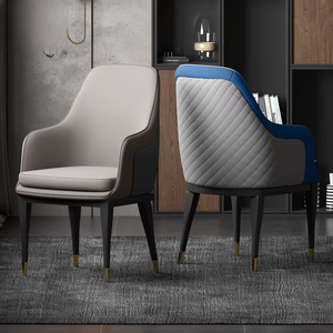 เก้าอี้ร้านอาหารสไตล์โมเดิร์นเรียบง่าย หัวหลิน เก้าอี้โรงแรมคาเฟ่เรียบง่ายสบาย คุณภาพสูง หนังและโลหะ - Product Image 3