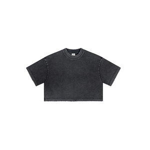 Phụ Nữ Cổ Điển Của <span class=keywords><strong>Crop</strong></span> Top T Áo Sơ Mi Dtg Thiết Kế In Ấn Tùy Chỉnh Đồng Bằng Axit Rửa Đau Phước T Áo Sơ Mi Tùy Chỉnh Chuyên Nghiệp Logo - Product Image 3