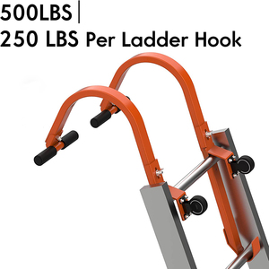 JH-Mech Lot de 2 Crochets de Toit pour Échelle, Faciles à Assembler et à Installer, Poignée en Caoutchouc, Design en T, Revêtement en Poudre Orange - Product Image 3