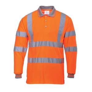 PORTWEST - S277ORR4XL Polo naranja de manga larga Hi-vis-EAN 5036108263042 ROPA DE TRABAJO DE LA HI-VIS - Product Image 1