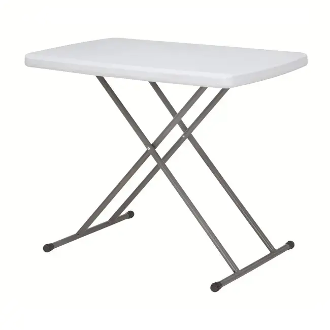 Mesa para una sola persona ajustable en altura plegable de plástico moldeado por soplado blanco pequeño comedor al aire libre