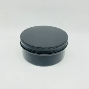 Proveedor de las poblaciones de 150ml de Metal lata caja negro tarro de aluminio caja de embalaje de cosméticos de jabón lata contenedor