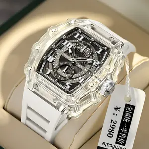 Индивидуальные мужские часы с логотипом, многофункциональные модные часы для мальчиков, силиконовый ремешок, оптовая продажа, спортивные часы