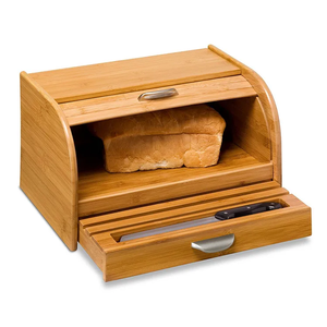 Boîte <span class=keywords><strong>à</strong></span> <span class=keywords><strong>pain</strong></span> en bois avec tiroir et support pour rouleaux de cuisine, rangement alimentaire, boîte <span class=keywords><strong>à</strong></span> <span class=keywords><strong>pain</strong></span> en bambou - Product Image 1