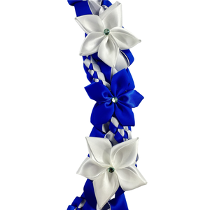 ริบบิ้นสองสีขนาด 7/8 นิ้ว สำหรับโอกาสพิเศษแบบฮาวาย พร้อมพวงหรีดแบบพันรอบสองสีขนาด 3/8 นิ้ว แบบเปิด - Product Image 6