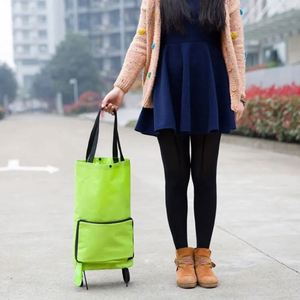 Lightweight Reusable <b>Foldable</b> Collapsible Shopping <b>Trolley</b> Bags with Letter Pattern Customized Printing Non Woven Material - Product Image 3