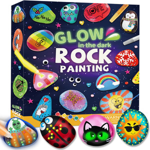 Kit de Pintura de Piedras Pintadas <span class=keywords><strong>a</strong></span> Mano, Juguete Educativo de Bricolaje para Niños, Juego de Dibujo en Piedras Multicolores, Regalo Unisex - Product Image 1