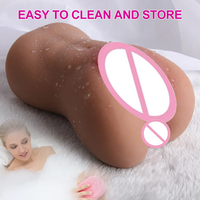 Muñeca de Silicona de Doble Canal con Ano Estrecho para Hombres, Juguetes Sexuales con Trasero Grande para Masturbación Masculina, Juguetes Anales