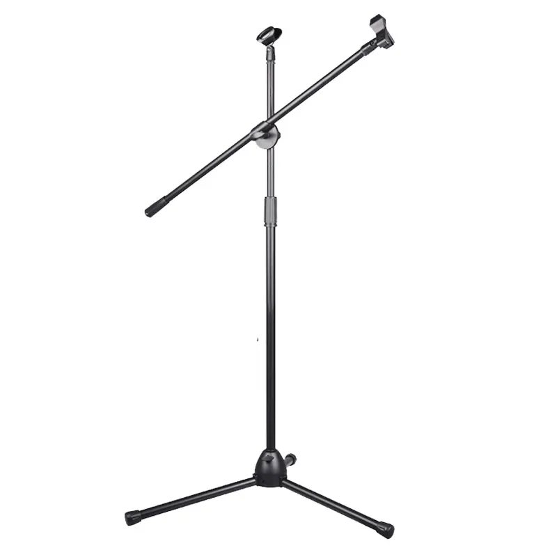 OEM soporte de música orquesta de acero instrumento de metal negro soporte de micrófono con ajustable micrófono clip