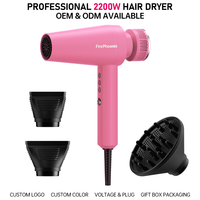 Sèche-cheveux professionnel FirePhoenix M2 2200W 100000RPM avec moteur sans balais, ionique, autonettoyant, léger (430g), 127V-240V, pour salon de coiffure (Brésil)