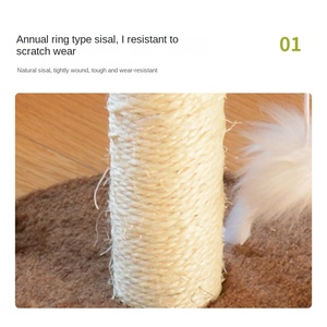 Wholesale Sisal Cat Scratching Column Wood and MDF Cat Climbing Frame Small Cat Tree with Jumping Platform and Teasing <strong>Toy</strong> - Product Image 3