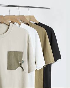 China Factory OEM Hombres Peso Pesado Gsm Algodón Logotipo Personalizado Bolsillo Delantero Camiseta para Hombres - Product Image 4