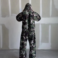 Sweat à capuche lourd pour homme Yingling avec capuche, coton 500 g/m², motif camouflage, sweat à capuche surdimensionné et court, survêtement personnalisé pour homme