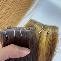 Extensions de cheveux 100% naturels, trame papillon Genius Weft avec trou, cheveux humains Remy, trame papillon double drawn