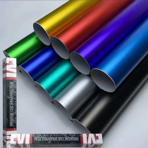Rotolo di pellicola vinilica per auto con canali d'aria 5ft*60ft, pellicola opaca cromata per wrapping auto - Product Image 1