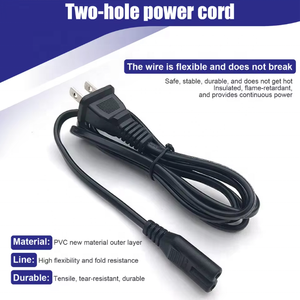 Cable de Alimentación CA con Enchufe Estadounidense, 2 Puntas, Forma de 8, C7 a NEMA 1-15P, para Computadora Portátil, Impresora, Monitor, Proyector, con Certificación ETL - Product Image 3