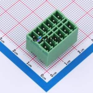 DB2EVHB-3.5-2*6P-GN Plug-in Terminal Block Through hole,P=3.5mm Connector Board-to-Board / Socket - Closed 2x6P 3.5mm Green - Product Image 1