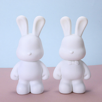 Lapin fluide avec 4 flacons de peinture, peinture DIY, sculpture artisanale, ornements de poupée, ours fluide, graffiti, cadeau de nouvel an pour enfants