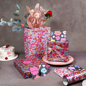 Fábrica al por mayor 80g cumpleaños personalizado de lujo 70cm X 3M rollo de papel metálico papel de regalo para embalaje - Product Image 5