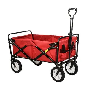 collapsible wagon garden cart Heavy-Duty Steel Garden Wagon Lawn Utility Cart hand trolley