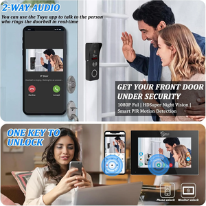 Sistemas de Intercomunicación para Puertas con Cámara, Monitor Táctil de 10 Pulgadas, Kits de <span class=keywords><strong>Videoportero</strong></span> Inteligente <span class=keywords><strong>3</strong></span> en 1, Desbloqueo con Tarjeta RFID para Seguridad del Hogar - Product Image 5