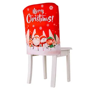 Новогодняя декоративная Рождественская накладка на стул на заказ, обеденный декор, съемный чехол для стула