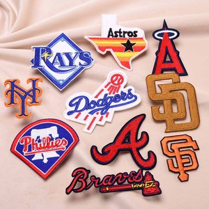 Nouveau tissu <span class=keywords><strong>MLB</strong></span> patchs brodés Badges coudre sur des patchs de broderie de Baseball fer sur des patchs tissés de sport pour les vêtements - Product Image 5