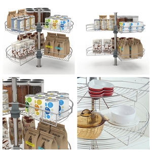 Cesta Giratoria de Acero Inoxidable FGVSLIDE <span class=keywords><strong>para</strong></span> Cajones de Cocina, Ahorro de Espacio, <span class=keywords><strong>para</strong></span> Gabinetes de 500/700/800 mm, Rotación de 270 Grados - Product Image 1