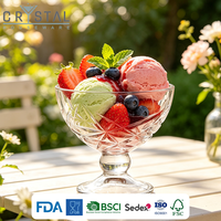 Glazen ijsbeker met gegraveerde ster, bulkverpakking, helder glas, geschikt voor fruit, yoghurt, dessert, voor bar, hotel, bruiloft, cadeauset