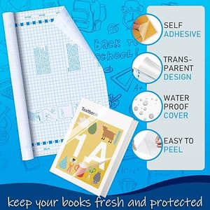 Rouleau de papier contact transparent pour livres et artisanat, 17,5 po x 10 pi, adhésif pelable et repositionnable, protège-<span class=keywords><strong>livre</strong></span> en plastique - Product Image 4