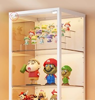 Armoire de présentation moderne en métal et verre trempé à 5 niveaux avec portes, pour le rangement dans les salons et les hôtels