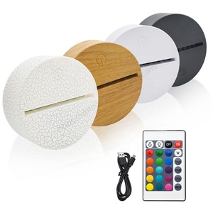 قاعدة إضاءة LED، مصباح ليلي، قاعدة عرض مضيئة بـ 7 أو 16 لونًا مع جهاز تحكم عن بعد، مصباح متغير الألوان، مصباح ليلي ثلاثي الأبعاد، قاعدة عرض لمصباح LED - Product Image 1