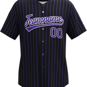 Maillot de baseball avec logo numéroté, chemises boutonnées personnalisées imprimées et brodées, ensembles d'uniformes sportifs unisexes pour adultes, noir et rouge - Product Image 5